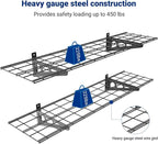 FLEXIMOUNTS 2-Pack 1x4ft 12-inch-by-48-inch Wall Shelf Garage Storage Rack Wall Mounted Floating Shelves, Black