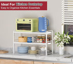 X-cosrack 12" Wide 100LBS Loading-Bearing Heavy Duty Kitchen Storage Shelf, Expandable Cabinet Shelf Organizer, Stackable Adjustable Storage Shelves for Kitchen Cabinet Cupboard Pantry Counter