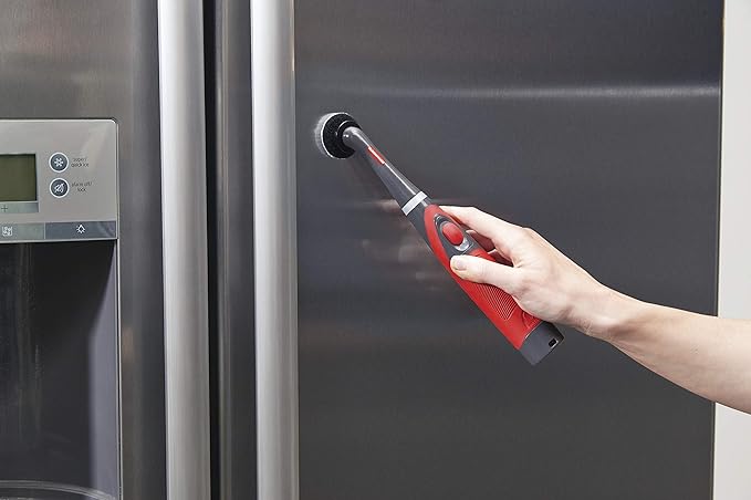 Rubbermaid Reveal Power Scrubber Attachable Soft Bristle & Velcro Head with 6 Microfiber Pads for Cordless Electric Battery Powered Scrub Brush Ideal for Shoes/Sneakers/Car Trim/Tires/Furniture