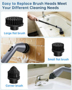 Electric Spin Scrubber, IPX7 Waterproof Dual Speed Cordless Cleaning Brush with 7 Brush Heads, Extendable Long Handle Shower Scrubber for Bathroom Shower Bathtub Glass Tub Tile Floor Car