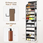 Over The Door Organizer, 6 Shelf Door Hanging Organizers with 6 Large Capacity Pockets, Behind Door Storage Hanging Shelves for Closet Wall Bathroom Bedroom Nursery