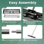 Goplus Lawn Leveling Rake, 46" x 10" Heavy Duty Level Lawn Tool w/ Ergonomic Handle for Soil, Effort-Saving Landscape Rake for Garden, Backyard, Golf Course, Farm, Pasture, Black