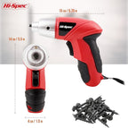 Hi-Spec Small Electric Screwdriver, Mini Drill Set, Rechargeable 3.6V Cordless Screwdriver with 26 Driver Bits, Power Tool for Small Projects & Home Use, Red