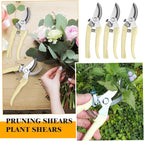 20 Pcs Pruning Shears for Gardening, Beige Garden Clippers Handheld Heavy Duty Plant Scissors Bypass Pruning Shears for Gardening Yard Hedge Flowers Tree Trimming Plant Cutter