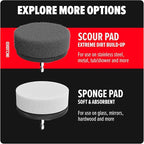 Dirt Devil Scour Pad Cleaning Set, 3 Piece, 3.5" Pads, for Use on Stainless Steel, Tubs, Showers, Metal and More, Extreme Dirt Build Up, Scouring Pad Drill Attachment for Cleaning