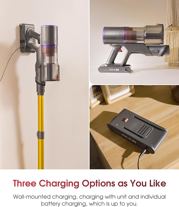 UNINELL HOME Cordless Vacuum Cleaner, 48000Pa 550W 65Mins Vacuum Cleaners for Home,LED Touch Display, Anti-Tangle Stick Vacuum Self-Standing, Vacuum Cordless Rechargeable for Pet Hair/Carpet