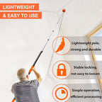 Buyplus 26FT Reach Cobweb Duster, Outdoor Spider Web Cleaner Brush with Professional 5-20FT Extension Pole, Non-Shedding Fluffy Bristles, Suitable for Ceiling and Corner Dusters for Indoor and Outdoor