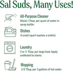 Dr. Bronner's Sal Suds Biodegradable Cleaner (16 Ounce, 2-Pack) – All Purpose Pine Mop Detergent for Floors, Laundry & Dishes, Multi Surface Concentrate, Heavy-Duty Degreaser