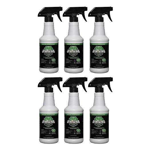 SNiPER Hospital Disinfectant, Odor Eliminator & All-Purpose Cleaner, 16 Ounce Spray, 6-Pack
