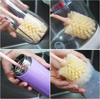 Long Bottle Brush, 12.59 in Bendable Cleaner Brushes for Cleaning Neck Beer Bottles, Wine, Baby Bottles, Water Bottles, Tumblers, Flask, Bird Feeder, Vase, Pipes and Brewing Supplies White/1Pack