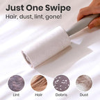 DELOMO Pet Lint Roller for Clothes – Lint Rollers for Pet Hair Extra Sticky, Mega Value Set of 400 Sheets (1 Roller + 3 Refills), Dog Cat Hair Remover for Couch, Furniture, Keep Your Home Tidy