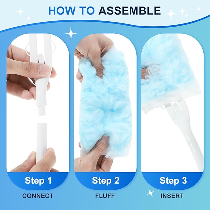 10 PCS Disposable Dusters Refills Compatible with Swiffer,Bulk Heavy Duty 360 Degree Duster Replacement Head for Blinds Ceiling Fans and Furniture Dusting