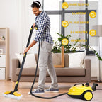 Steam Cleaner, 2000W Portable Household Steamer, 20 Accessories Included Multipurpose Steam Cleaner for Floors, Appliances,Kitchen,Playground,Car (Yellow)