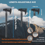Jbox Shovel Axe Set, High Carbon Steel Folding Shovel with Adjustable 19.2-37.8 Inch Handle, Multi-Tool for Camping, Hiking, Cycling & Emergency, Includes Headlamp, Tactical Outdoor Gear