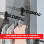 JOOM Laundry Drying Rack Wall Mounted Clothes Drying Rack Clothes Hanger Black