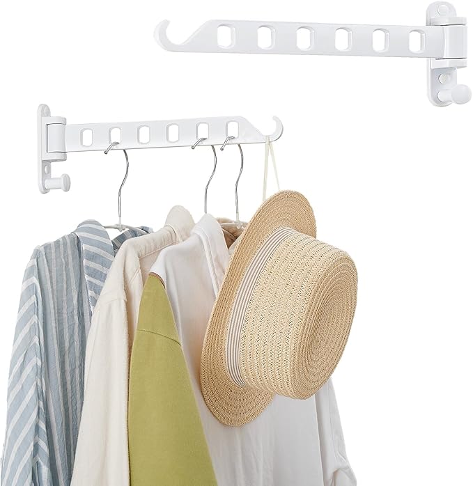 JOOM Laundry Drying Rack Wall Mounted Clothes Drying Rack Clothes Hanger White