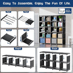 Mavivegue 20 Cube Book Shelf, Storage Organizer, Large DIY Bookcase, Metal Cube Bookshelf, Cubbies Closet Storage Organizer Shelves for Bedroom,Living Room,Home,Office