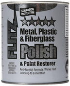 Flitz Multi-Purpose Metal Polish Paste - 2lb Can of USA-Made Chrome Polish - Works on Stainless Steel, Aluminum, Plastic, Jewelry and Cars - Non-Abrasive Cleaner & Rust Remover (6 Pack)