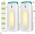 Fruit Fly Trap for Indoors-2PCS, 2 in 1 Fly Trap Indoor with Night Light for Home with 20 Refills, Gnat Traps for House Indoor, Plug-in Insect Trap for Gnats, Flies, Moths-White