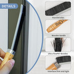 4-piece set Crevice Cleaning Brush - Multifunctional Hard Bristle Cleaning Brush for Bathroom, Kitchen, Car, Window, Faucet, Toilet & Grout - Durable Household Cleaning Tools Essentials (Black)
