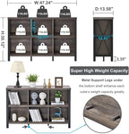 FATORRI Rustic 6 Cube Storage Organizer with Shelf, Wood and Metal Cubby Bookcase, Industrial Horizontal Bookshelf for Living Room, Home Office (Walnut Brown, 47 Inch)