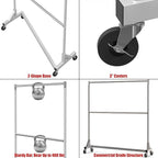 Simple Houseware Commercial Grade Z-Base Double Rod Garment Rack, 600lb Load, 63 inch, Silver