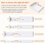 Lifewit 8 Pack 4" High Drawer Dividers 28-43.5cm/11-17" Adjustable Drawer Organizer for Clothes/Utensils, Expandable Drawer Separator in Dresser/Kitchen/Bedroom/Office Organization & Storage White