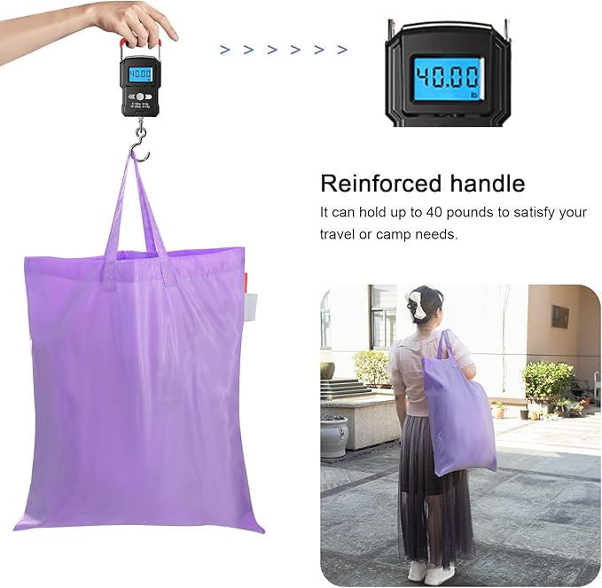 Polecasa Small Heavy Duty Laundry Bag with 130gsm Tear Resistant Fabric and Handles, Easy to Carry Durable Dirty Clothes Drawstring Bag, Perfect for College Dorm, Travel, 2 Pack 21”x24”,Purple