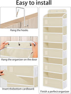 Over The Door Organizer, 5 Shelves Closet Door Hanging Organizer with 10 Mesh Pockets, Nursery Closet Organizer, Baby Essentials, Dorm Room Essentials for Girls