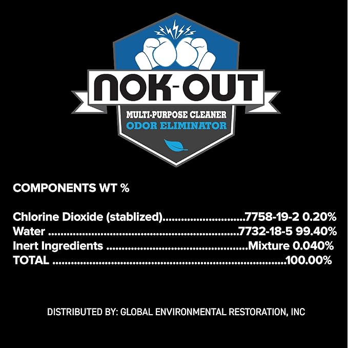 NOK OUT Odor Remover, Pet Deodorizer and Cleaning Spray, Made in the USA, 32 Fluid Ounce Spray, 2-Pack