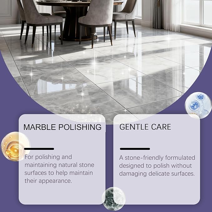Marble Polishing Wax, Gentle Stone Polish Wax, Ceramic Tile Cleaner for Kitchen, Bathroom and Floors, Durable Shine, Smooth Finish, Marble Care and Protection, Easy to Apply (5Pcs)