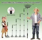 Rake Heavy Duty 6FT Long Garden Rake , 18.5 Inch Wide Leaf Rake for Lawns, 25 Metal Tines, Adjustable Stainless Steel Handle, Rakes for Leaves, Yards, Grass, Garbage, Weeds, Debris (Black)