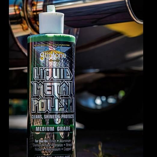 Gliptone Liquid Metal Polish (Medium Grade) 16 Fl Oz, Restores Brilliant Shine to Billet, Aluminum, Diamond Plate, Bronze, Brass, Nickel, Magnesium & Copper, No Ammonia, Acid or Water