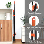 Broom and Dustpan Set for Home, JEHONN Long Handle Lightweight Indoor Broom Set Heavy Duty, Upright Standing Dust Pan with Comb Teeth Store Sweep Set for Room Kitchen Office Lobby