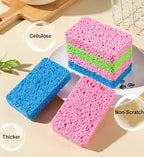 METUUTER 12-Count Kitchen Sponges- Compressed Cellulose Sponges Non-Scratch Natural Dish Sponge for Kitchen Bathroom Cars, Funny Cut-Outs DIY for Kids-Absorb Water Before Use