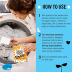 Molly’s Suds Laundry Detergent Sheets | Gentle on Sensitive Skin, Powerful Bio-Based Enzymes, Stain-Fighting | Liquidless & Plastic-Free Packaging | 70 Loads (Peppermint)