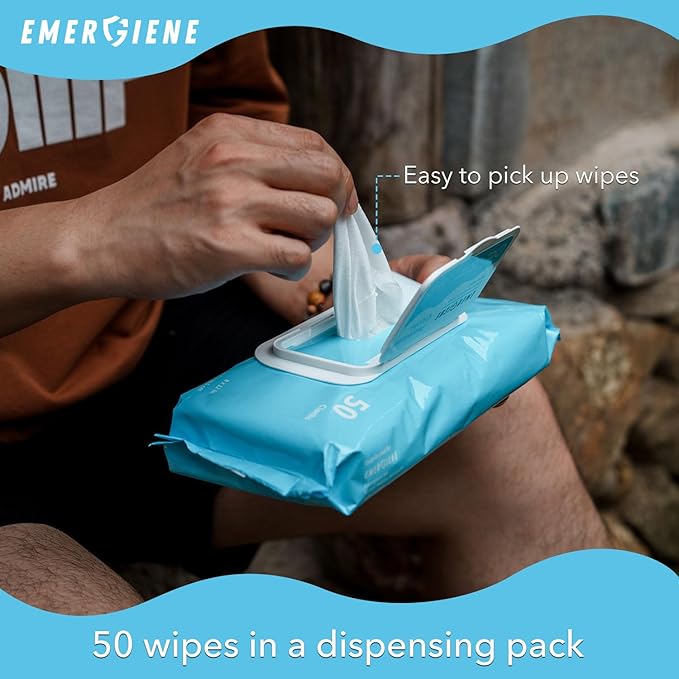 Disposable Adult Washcloths Wet Wipes - 300 Count, 6 Packs, Rinse Free, Enriched with Aloe & Vitamin E, Perfect for Home, Clinic & Hospital, Gym, Camping, Outdoor, Incontinence Cleansing