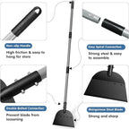 REAPALOT Multifunctional Garden Cleaning Shovel, 53.5inch Heavy Duty Flat Shovel, Stainless Steel Long Handle Lawn Edging Scraper, Outdoor Floor Scraper for Weeding and Snow Ice Removal - Grey
