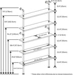 Ladder Pipe Shelves, Wall Mounted Industrial Shelves for Living Room Storage (White, 5 Tier - 10" D x 36" W x 70" H)