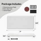 2PCS 7"x3.5" Water Absorbing Bathroom Sink Vanity Trays, Diatomite Stone Quick Drying Mat for Kitchen Counter, Dish Rack Dispenser Sponge Holder Caddy Organizer, Beige, 7"x3.5"