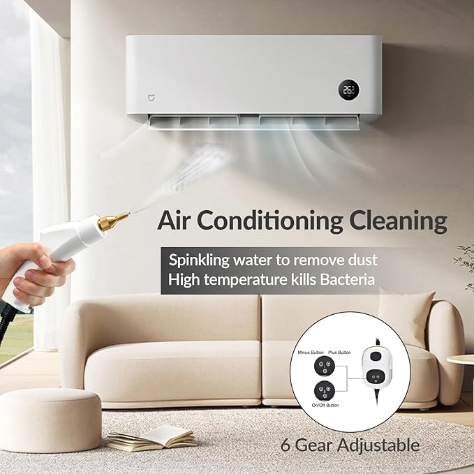 Handheld Steam Cleaner, Steam Shot Cleaner, 2500W High Heat Steamer for Bed Bugs, High Temperature Steamer for Car Detailing, Grout Steam Cleaner for Couch, Windows, Kitchen, Bathroom, Home