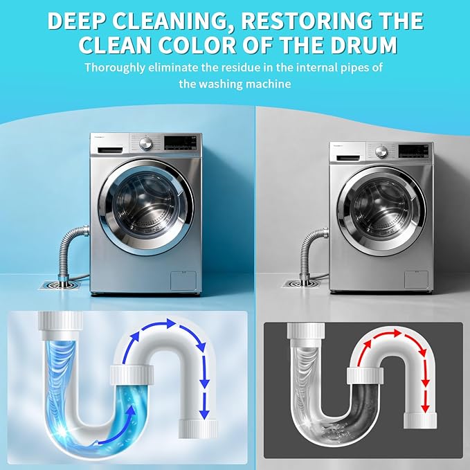 Washing Machine Cleaner Tablets - For HE Front & Top Load Washer - Eliminates Odor causing build-up,debris from drum, pipes,and filter,Septic Safe - 24 Counts/1 Year Supply