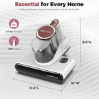 DEVINC Mattress Vacuum Cleaner, 16Kpa 650W Bed Vacuum Cleaner with 245nm UV-C Light& Ultrasonic, 140°F Heat, HEPA Filter, Versatile Handheld Vacuums for Bed, Sofa, Couch, Crib, Beige Corded
