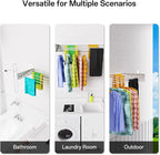 Wall Mounted Drying Rack for Laundry 31.5'', Folding Drying Rack Clothing Wall Mount with 5 Rods, Space Saving for Indoor Outdoor Bathroom Balcony (White 31.5")