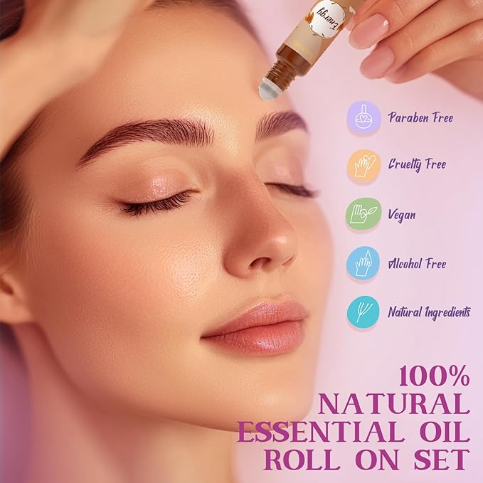 SALKING Essential Oils Roll On Set (6 Pack), Aromatherapy Oil Natural Pre-diluted Blend Oils for Skin Use, Natural Fragrance Gift for Women and Men