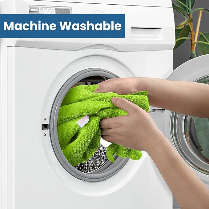 DAN RIVER 24-Pack Green Microfiber Towels – Ultra Absorbent, Lint-Free & Streak-Free Cleaning Cloths for Home, Car & Kitchen - Must-Have Cleaning Essentials - 12" x 12"