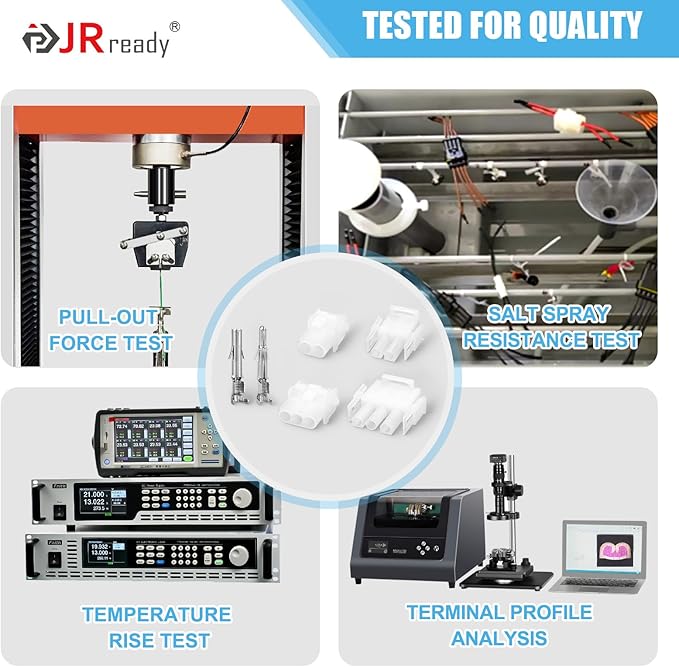 JRready ST6557 MLX 13.5A Connector Kit Crimper Pin Extraction Tool 2 3 6 Pin Power Connectors Male Female 14-20AWG Crimp Terminals Automotive Electrical Molex .084” Wire Connectors 6.35mm Pitch