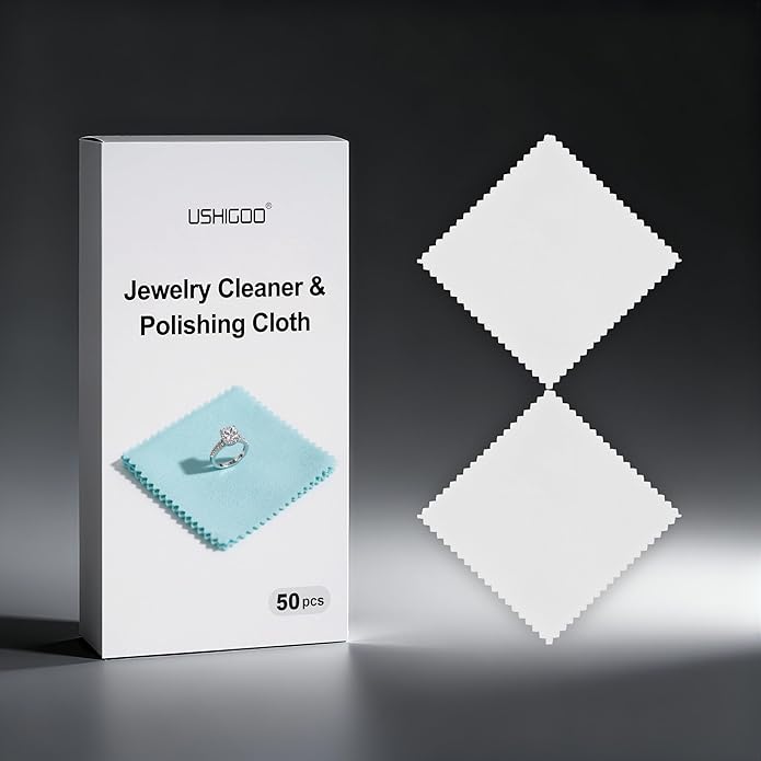 50pcs Jewelry Cleaning Cloth Polishing Cloth for Sterling Silver Gold Platinum Small Polish Cloth (3" x 3")