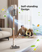 Cordless Vacuum Cleaner,80Mins/50kpa Vacuum Cleaners for Home,Stick Vacuums with Self-Standing,Touch Screen,LED Headlights, Anti-tangle,Rechargeable,Lightweight,for Carpet,Hard Floor, Pet Hair(P7 Pro)