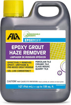 FILA EPOXYOFF, Epoxy Grout Haze Remover, Effectively Removes Epoxy Residue, The Product Can Be Applied on Vertical Surfaces, 1 QT